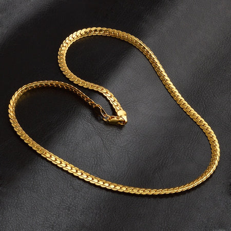 18K Gold Plated 6mm Tight Cuban Link Necklace - Ruby's Jewelry