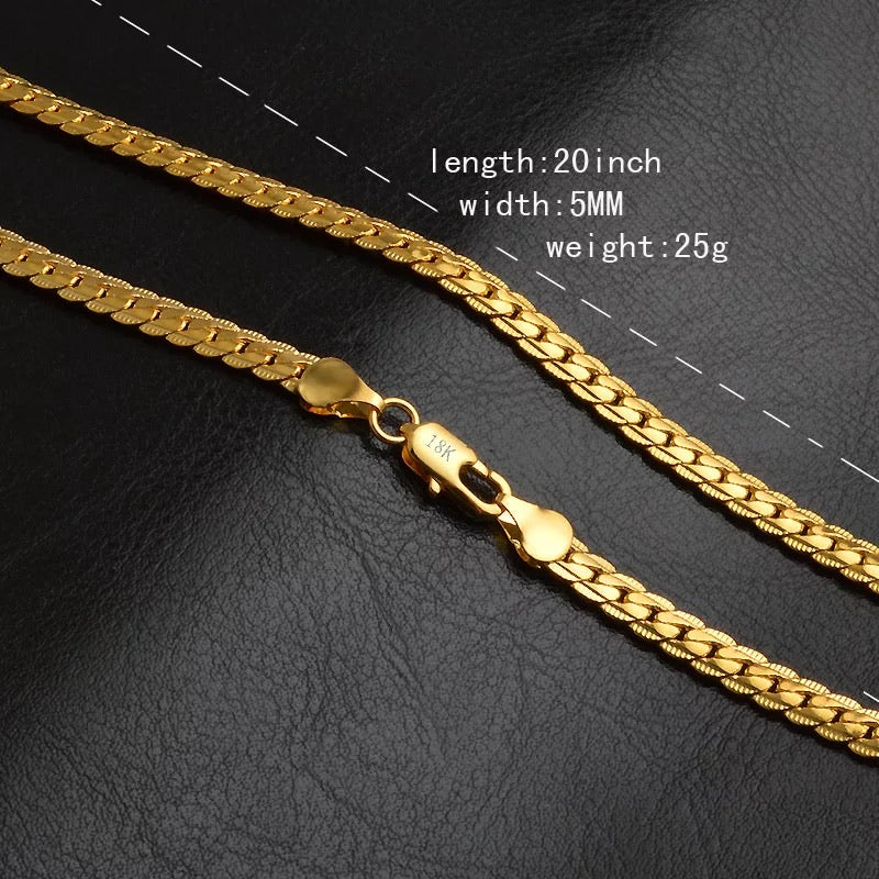 18K Gold Plated 6mm Tight Cuban Link Necklace