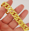 24K Gold Plated 14mm Curb Chain Bracelet - Ruby's Jewelry