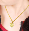 24K Gold  Plated  Hollow Heart Pendant Necklace - Ruby's Jewelry
