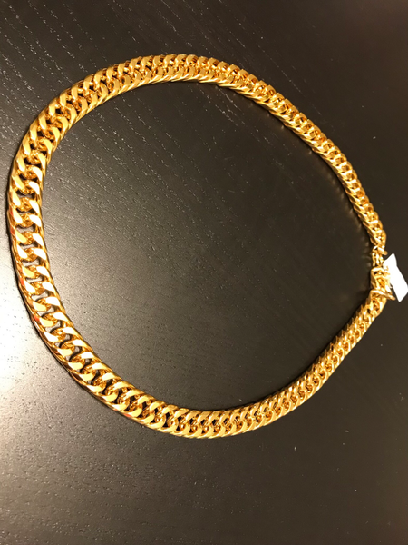 24K Gold Plated 12mm Chain Necklace - Ruby's Jewelry