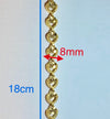 24K Gold Plated 8mm Heart-linked Bracelet - Ruby's Jewelry