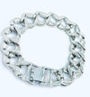 24k white gold plated with rhinestone bracelet - Ruby's Jewelry