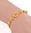 24k gold plated heart and balla bracelet - Ruby's Jewelry