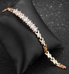 18K Gold Plated X-linked Bracelet with Zircon Diamonds - Ruby's Jewelry