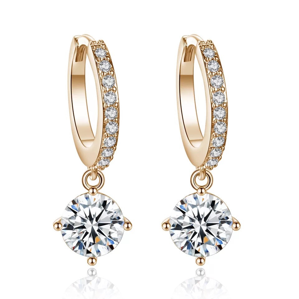 Zircon hot sale hoop earrings