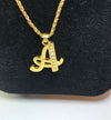18k gold plated with zircon letter A necklace - Ruby's Jewelry