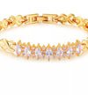 18K Gold Plated X-linked Bracelet with Zircon Diamonds - Ruby's Jewelry