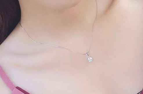 18k white gold filled with lab-diamond necklace - Ruby's Jewelry