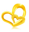 24k gold plated double heart pendant necklace - Ruby's Jewelry