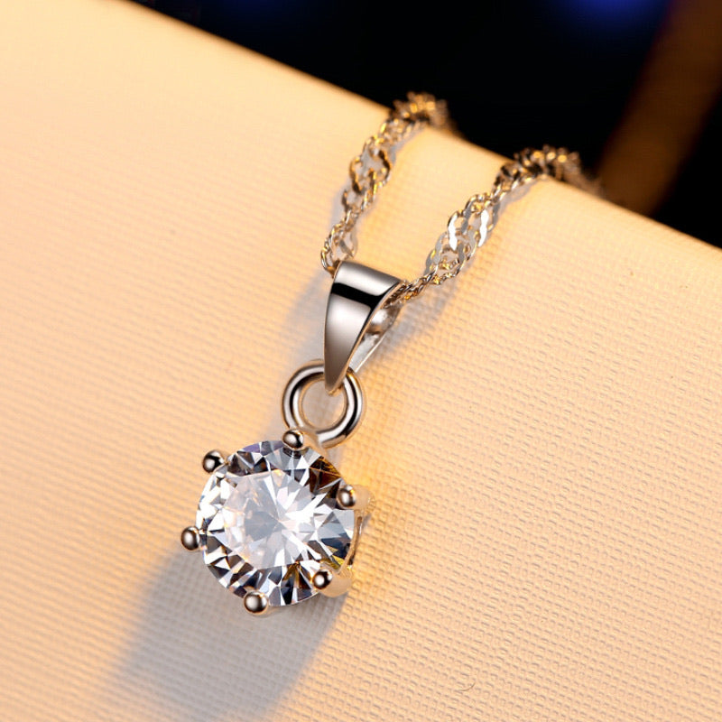 18k white gold filled with lab-diamond necklace - Ruby's Jewelry