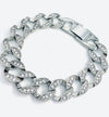24k white gold plated with rhinestone bracelet - Ruby's Jewelry