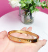 18k gold plated oval bangle - Ruby's Jewelry
