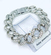 24k white gold plated with rhinestone bracelet - Ruby's Jewelry