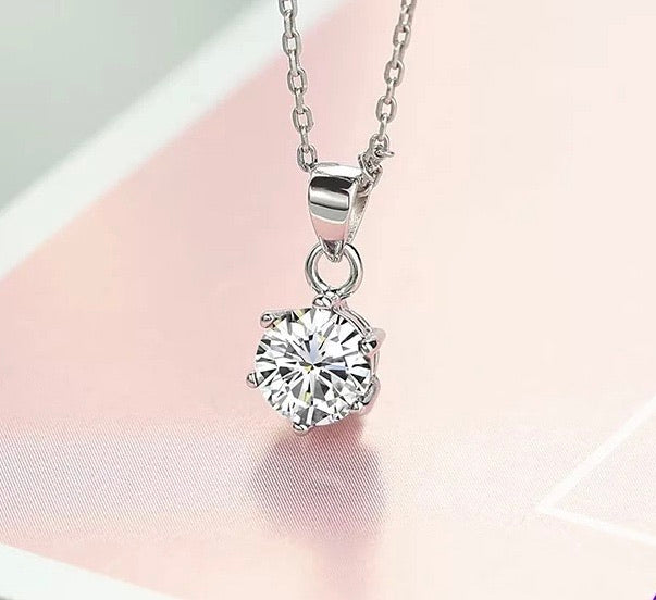18k white gold filled with lab-diamond necklace - Ruby's Jewelry