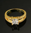 18K Gold Plated Ring with Zircon Diamond - Ruby's Jewelry