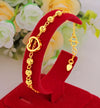 24k gold plated heart and balla bracelet - Ruby's Jewelry