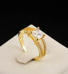 18K Gold Plated Ring with Zircon Diamond - Ruby's Jewelry
