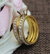 18k gold plated with zircon set ring - Ruby's Jewelry