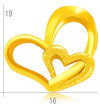 24k gold plated double heart pendant necklace - Ruby's Jewelry