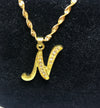 18k gold plated letter with zircon Letter N necklace - Ruby's Jewelry