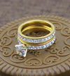 18k gold plated with zircon set ring - Ruby's Jewelry