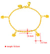 24K Gold Plated Fine Bracelet with Dangling Flowers - Ruby's Jewelry