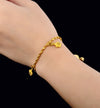 24K Gold Plated Fine Bracelet with Dangling Flowers - Ruby's Jewelry