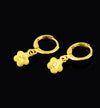 24K Gold Filled Flower Drop Huggie Hoop Earrings - Ruby's Jewelry