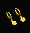 24K Gold Filled Flower Drop Huggie Hoop Earrings - Ruby's Jewelry