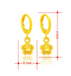 24K Gold Filled Flower Drop Huggie Hoop Earrings - Ruby's Jewelry
