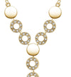 18K Gold Plated Jewelry Set with Rhinestones - Earrings , Necklace, and Ring - Ruby's Jewelry