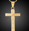 18K Gold Plated Cross Pendant with Necklace - Ruby's Jewelry