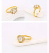 18K Gold Plated Ring with Zircon Diamonds - Ruby's Jewelry