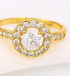 18K Gold Plated Ring with Zircon Diamonds - Ruby's Jewelry