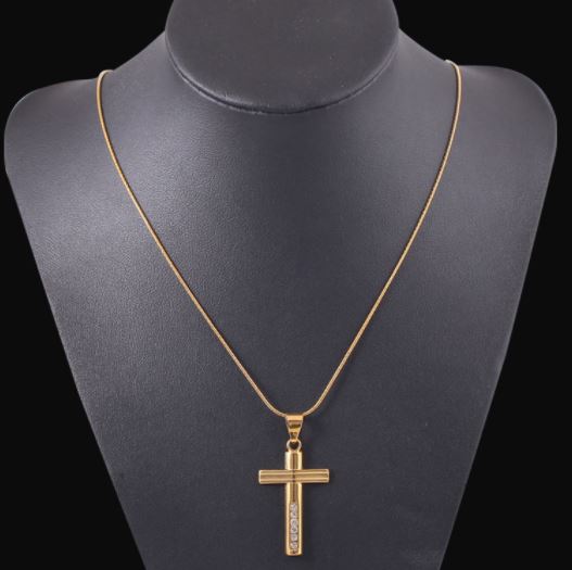 18K Gold Plated Cross Pendant with Necklace - Ruby's Jewelry