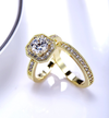 14K Gold Plated Couple Rings with AAA Zircon Diamonds - Ruby's Jewelry