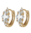 18K Gold Plating Huggie Earrings with AAA Zircon Diamonds - Ruby's Jewelry