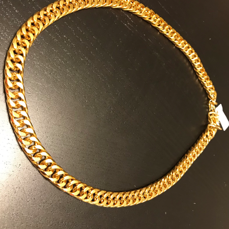 24K Gold Plated 12mm Chain Necklace - Ruby's Jewelry