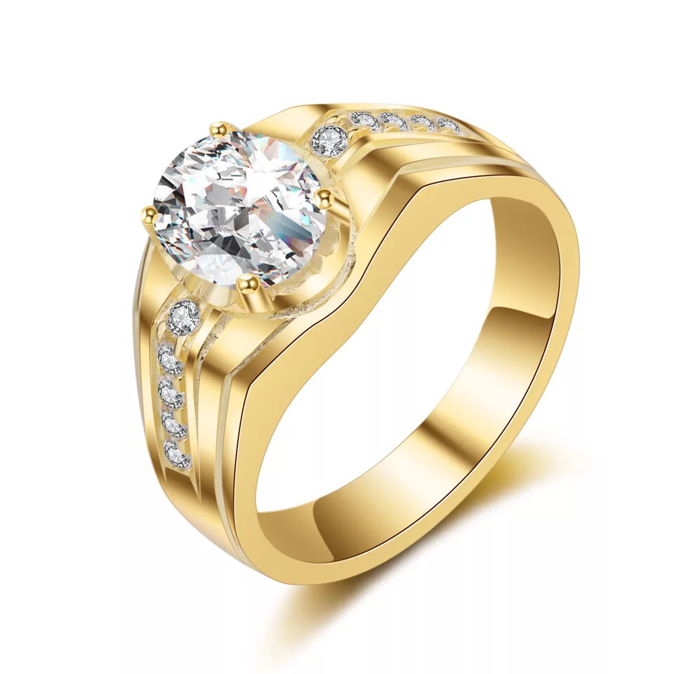 14k Gold Plated with Zircon Elegant Ring - Ruby's Jewelry