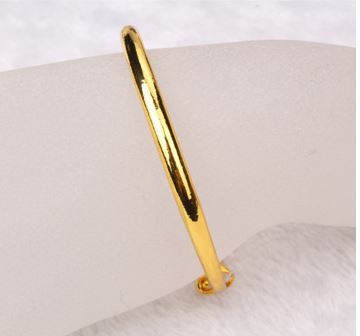 24K Gold Plated Adjustable Bangle - Ruby's Jewelry
