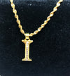 18k gold plated letter with zircon "I" necklace - Ruby's Jewelry