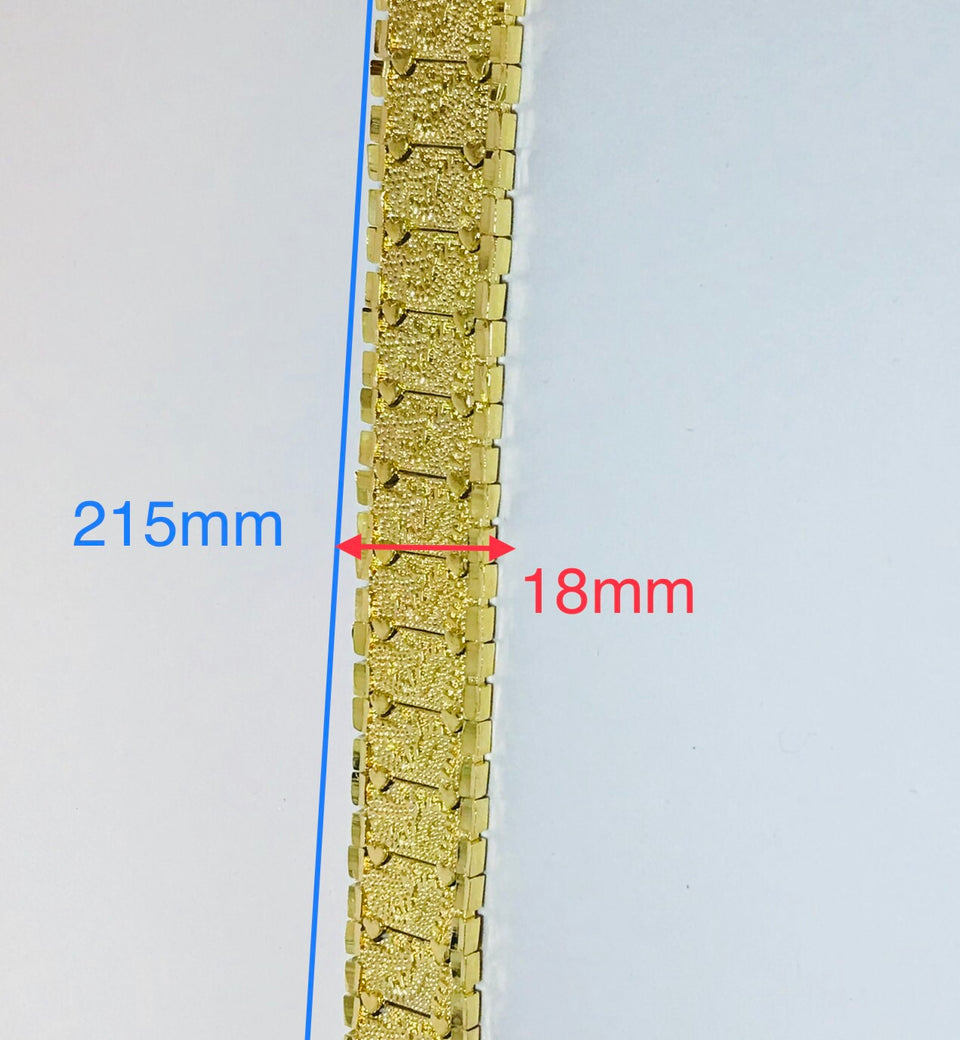 24K Gold Plated 18mm Chain Bracelet - Ruby's Jewelry