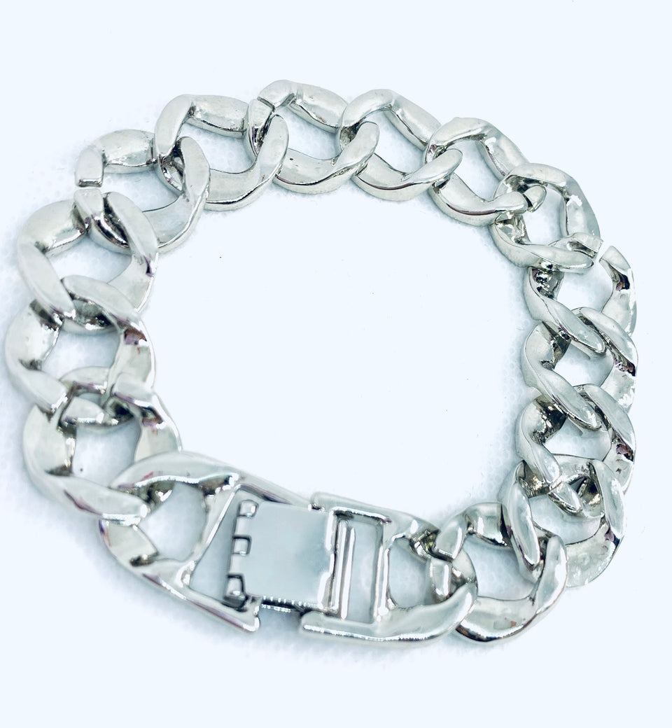 24k white gold plated with rhinestone bracelet - Ruby's Jewelry