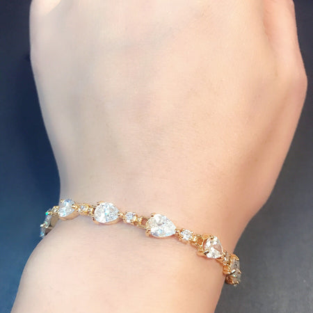 18K Gold Plated Bracelet with AAA Zircon Diamond - Ruby's Jewelry