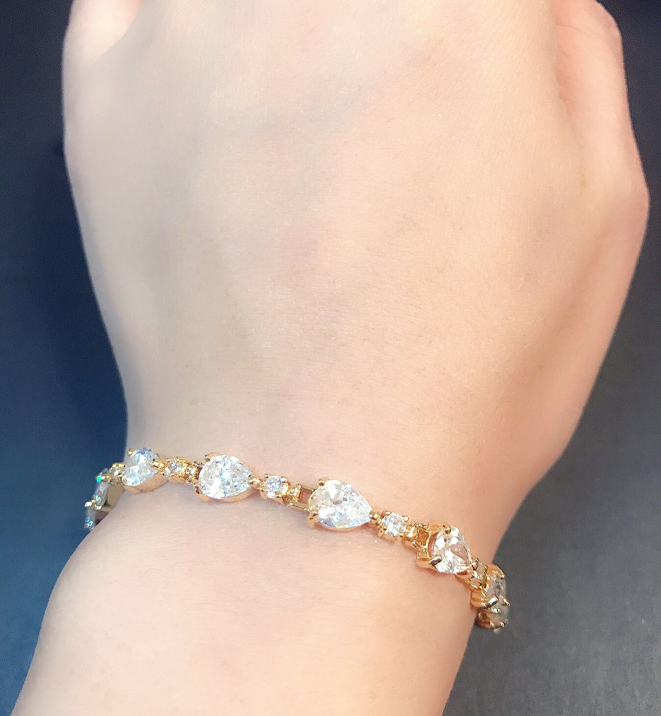 18K Gold Plated Bracelet with AAA Zircon Diamond - Ruby's Jewelry