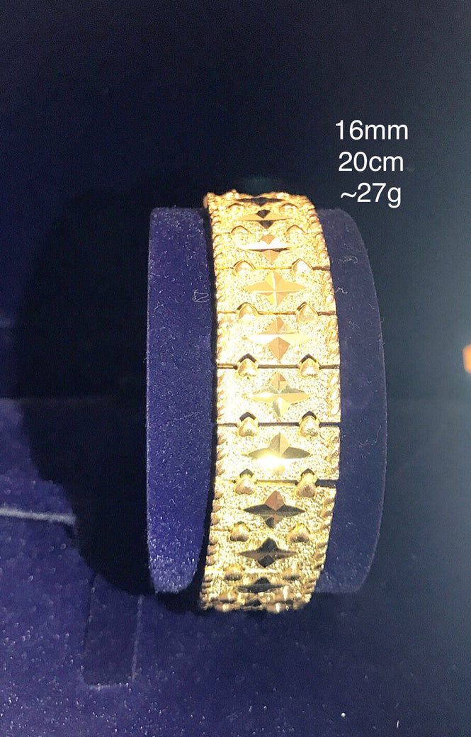 24k Gold Plated 16mm Chain Bracelet - Ruby's Jewelry