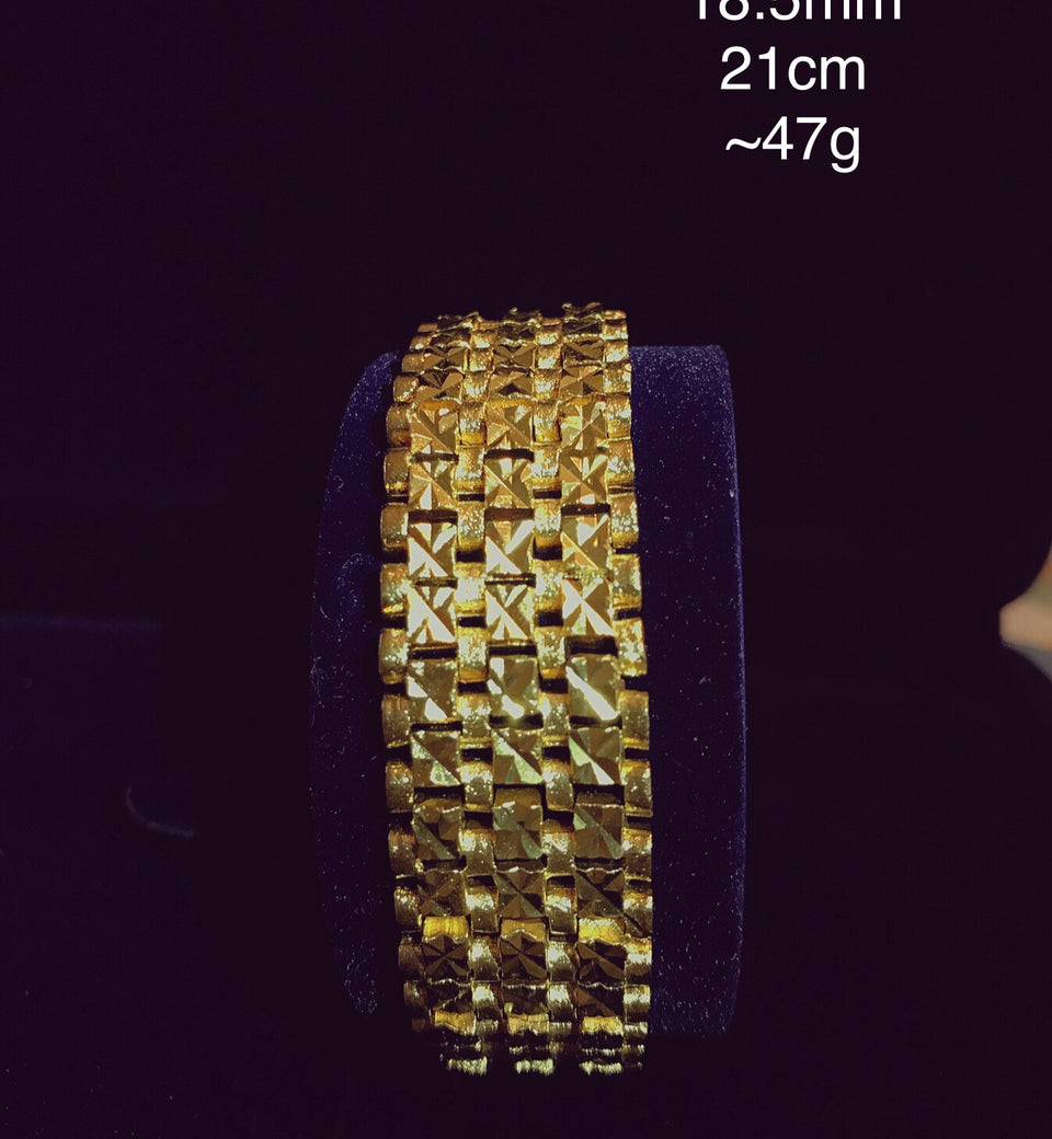 24K Gold Plated 16mm Chain Bracelet - Ruby's Jewelry