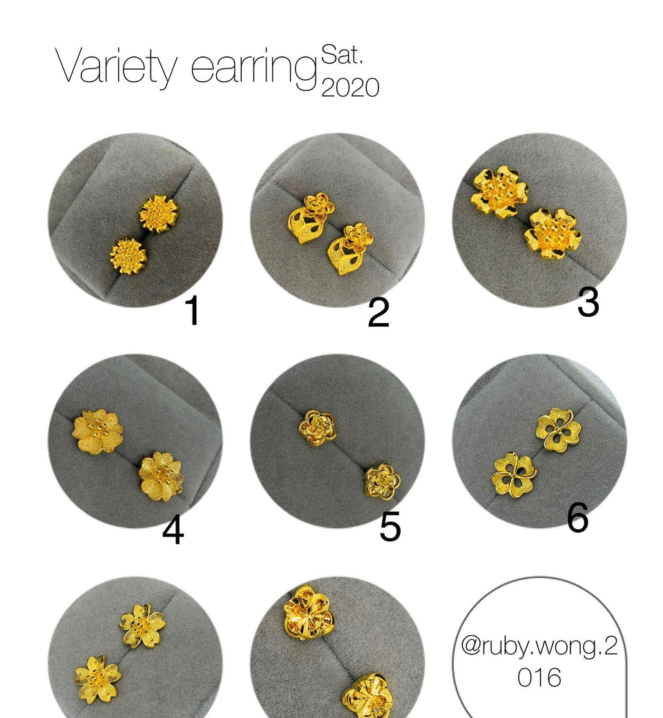 Real gold plated earring - Ruby's Jewelry