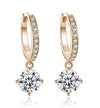 18K Gold Plated AAA Zircon Diamond Drop Huggie Hoop Earrings - Ruby's Jewelry
